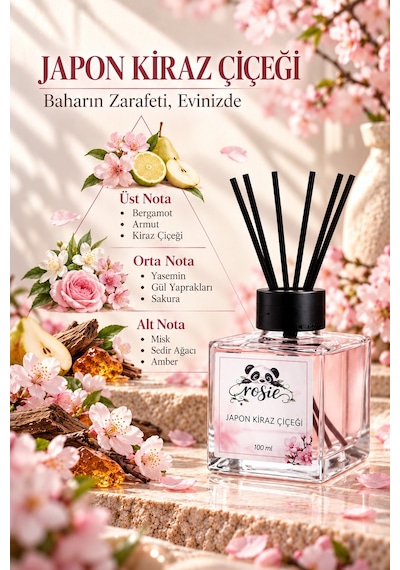 Rosie Japon Kiraz Çiçeği 7'li Çubuklu Oda Kokusu Seti 7 X 100 Ml Sakura Esintisi
