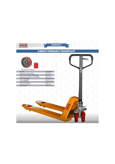 Transpalet 2,5 Ton Poliüretan Acs250p Shun