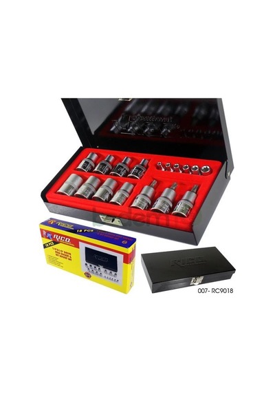Rico Rc9018 Torx 1/2"- 1/4" Lokma Set Takımı Çantalı 18 Parça