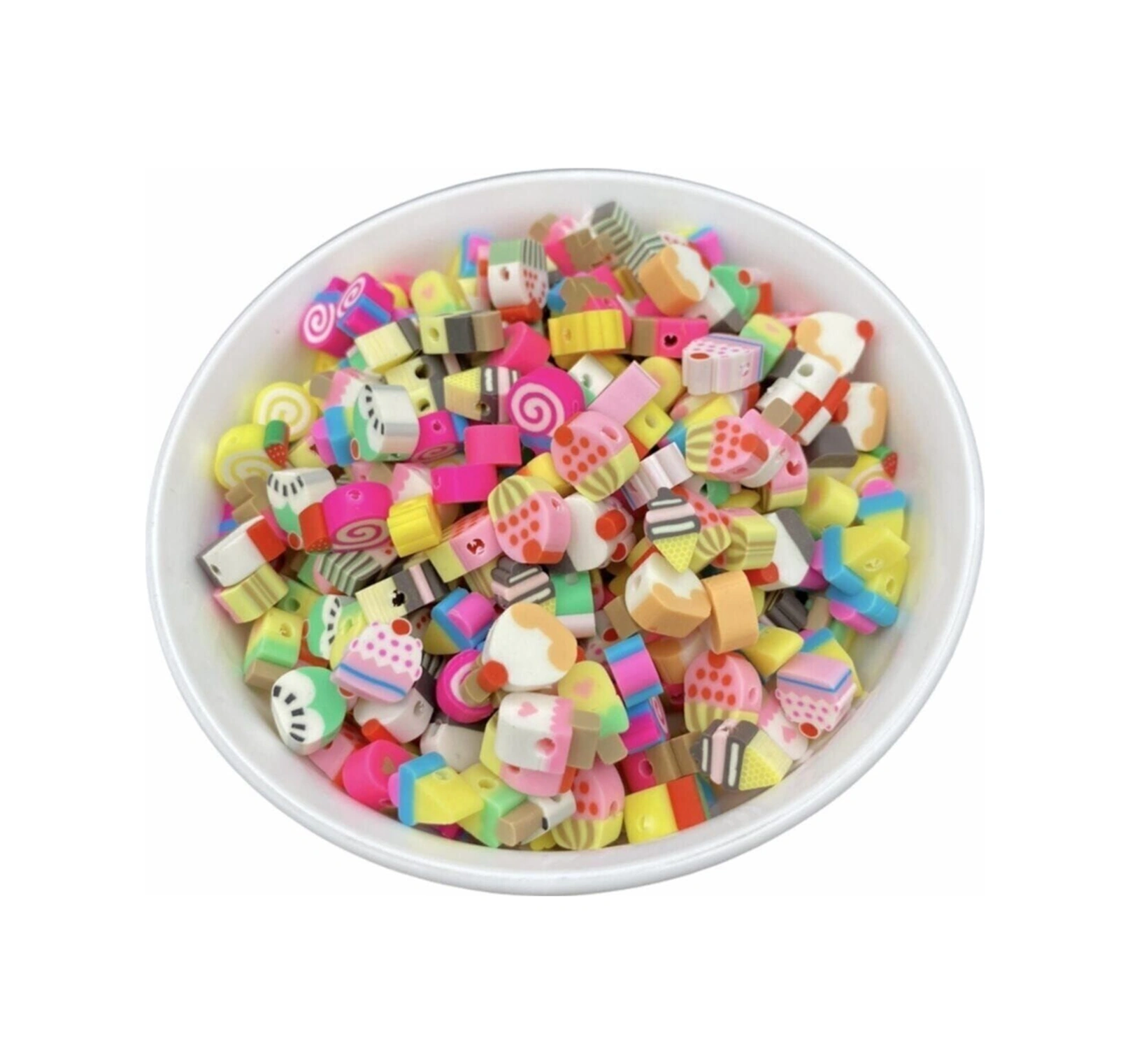 25 Adet Polimer Kil Fimo Karışık Cupcake,pasta,dondurma Figür Boncuk,takı Yapımı