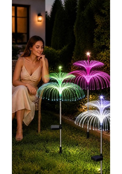 Lexroo Avatar Denizanası Solar Bahçe Lambası Rgb Renk Değiştiren Güneş Enerjili Led Dekoratif Çim Diğer