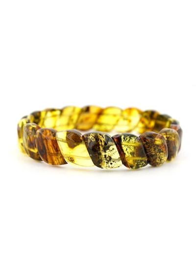 Kehribar Bileklik Fosilli Roleks Özel Tasarım Ambergold Blk23-47 Çok Renkli