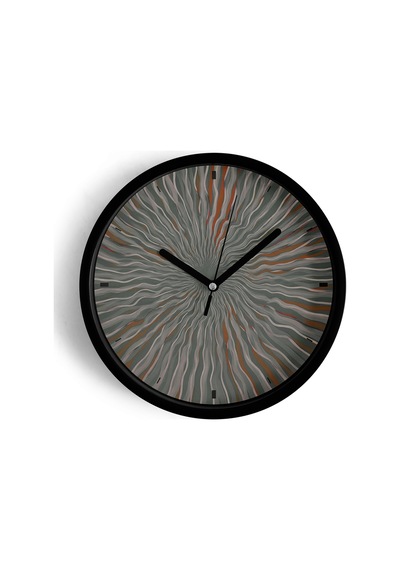Dalga Desenli Soyut Tasarım Modern Duvar Saati - 25cm - Önü Camlı Siyah Kasa - Sessiz Mekanizma-jh0686 Siyah