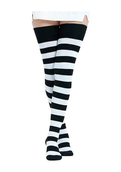 Kral Socks Kadın Dizüstü Çorap 2 Çift Düz Çizgili Pamuklu Dizüstü Siyah