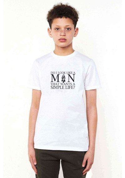 Tshirthane Peaky Blinders Do I Look Like A Man Baskılı Unisex Çocuk Beyaz T
