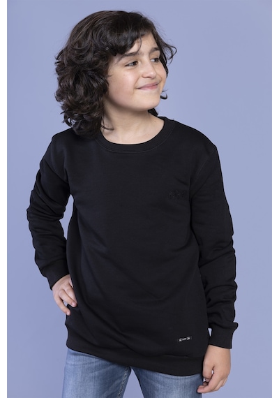 Toontoy Kids Toontoy Erkek Çocuk Arma Detaylı Sweatshirt Siyah