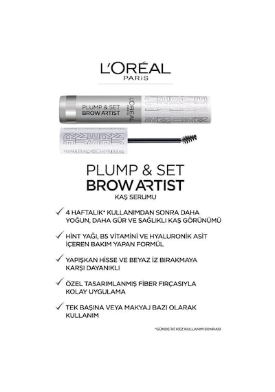 L'Oreal Paris Brow Artist Plump & Set Şeffaf Kaş Bakım Serumu
