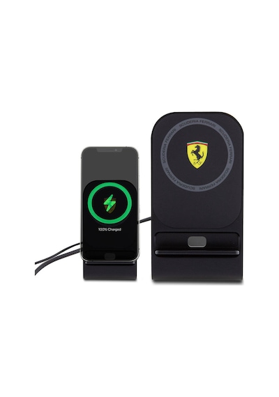 Ferrari Lisanslı Katlanabilir Baskılı Shield Logolu Standlı Magnetik Kablosuz Şarj Standı
