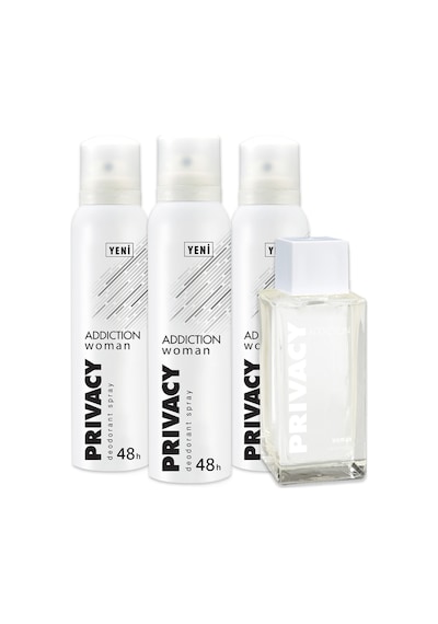 Privacy Addiction Kadın Parfüm EDT 100 ML + Addiction Kadın Sprey Deodorant 3 x 150 ML