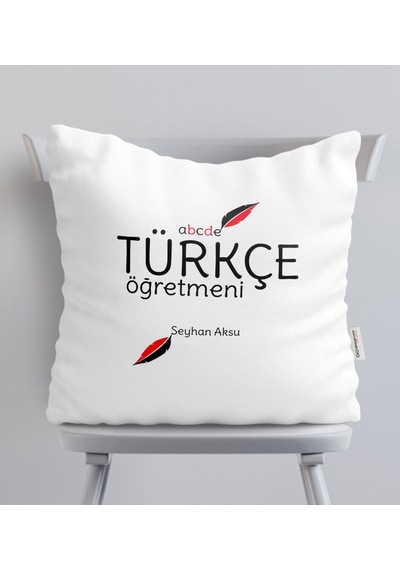 Kişiye Özel Türkçe Öğretmeni Beyaz Yastık-2