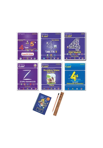 Tonguç 5. Sınıf 4 ten 5 e Hazırlık Tekrar Kitabı - 4. Sınıf Şampiyon Paketi Full Set 6 Kitap - Hediyeli