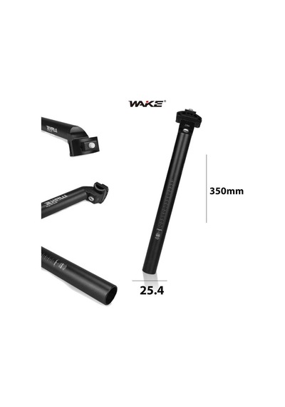 Wake Alüminyum Kızaklı 25.4 Mm 35 Cm Sele Borusu Siyah