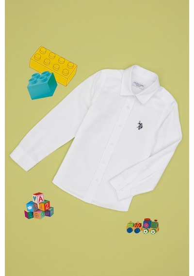 U.S. Polo Assn. Kız Çocuk Beyaz Uzun Kollu Basic Gömlek 50306588-VR013