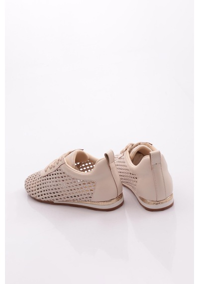 Dgn B0030 Kadin Delikli Casual Ayakkabi Bej