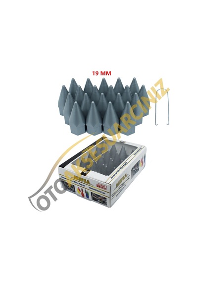 A Kalite Mefsa Bijon Kapağı Sivri 19 Mm Gri 20 Li Set