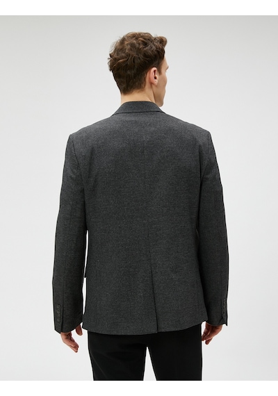 Koton Blazer Ceket Düğmeli Dikiş Detaylı Cepli Antrasit Desenli 3wam50033hw 3WAM50033HW9D3 Antrasit Koton Blazer Ceket Düğmeli Dikiş Detaylı Cepli Antrasit Desenli 3wam50033hw 3WAM50033HW9D3 Antrasit