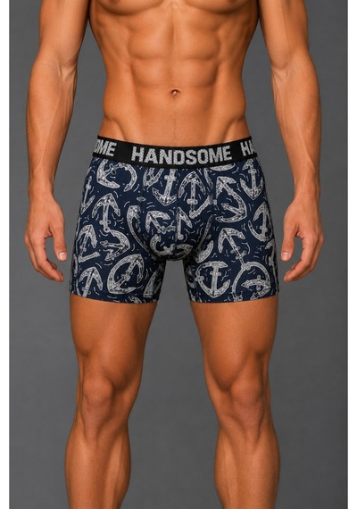 Brem Handsome Çapa Desenli Erkek Boxer Çok Renkli