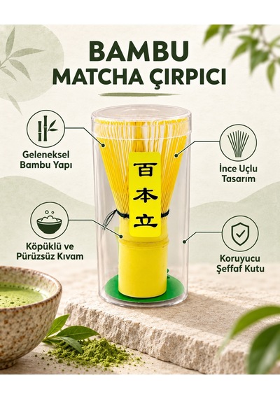 Bambu Matcha Çayı Fırçası - Bamboo Whisk Karıştırıcı Ve Köpürtücü Matcha Çırpıcı Diğer