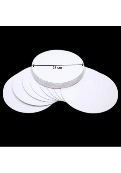 Turta Mendili / Pasta Altlığı Beyaz Yuvarlak 28 Cm 10 Adet Gümüş