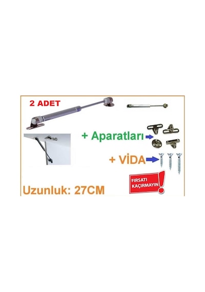 2 Adet Dolap Gazlı Kapak Makas Piston Frenli 100N N11.28397