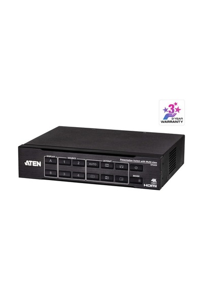 Aten Vp2420 4 Girişli 2 Çıkışlı True 4k Hdmı Presentation Switch With Multi View
