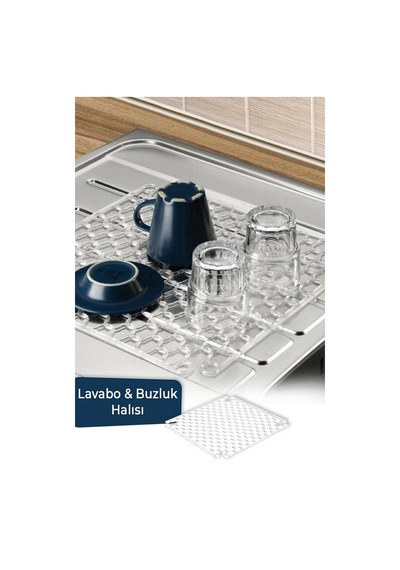 Kare Lavabo Ve Buzluk Matı Şeffaf Lavabo Halısı 32 X32 Cm Plastik Çok Renkli Diğer