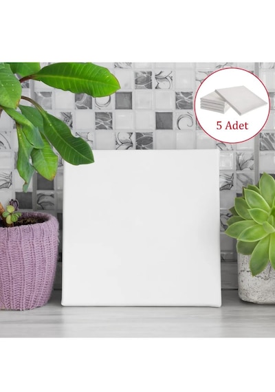 5 Adet 20x20 Cm Boş Tuval Tablo