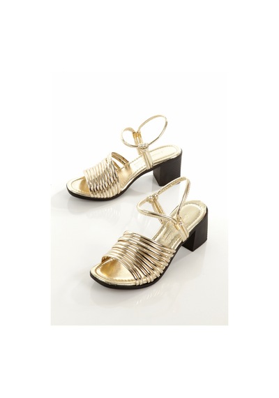 Artı Artı Ayakkabı Mia100-tpk-1115 Rahat Abiye Günlük-düğün-eğlence-tatil Altın Topuklu Ayakkabı