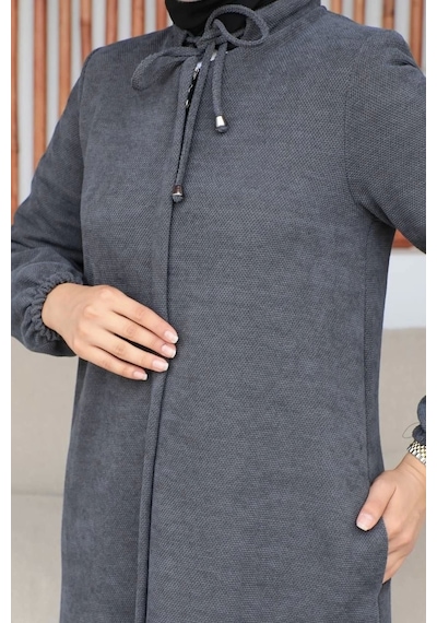 Şönil Kumaş Kışlık Comfort Ferace - Gri / F0506 Gri