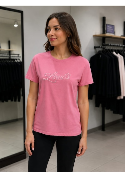 Levi's Kadın Marka Logolu Pembe T-shirt - 008c0-0003