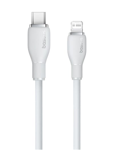 Baseus Pudding 1.2 M Hızlı Şarj Özellikli Type-C to Lightning 20 W Kablo Beyaz