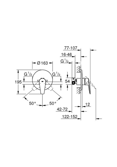 Grohe Bauedge Tek Kumandalı Duş Bataryası - 29078001