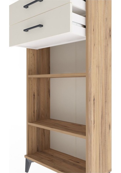 Arges Dolap 2 Raflı 2 Çekmeceli 60x30x134 Çam-aytaşı Atlas Çam