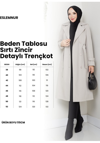Eslemnur Kravuze Yaka Trençkot Haki
