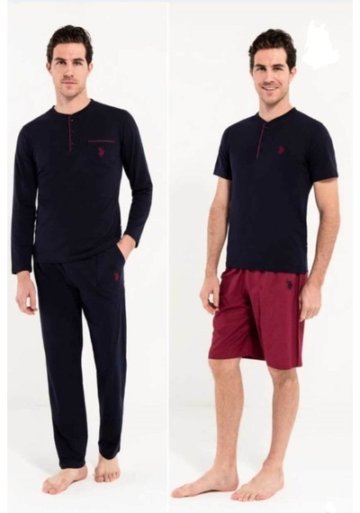 U.s. Polo Assn. 12000 Erkek 5'li Çeyizlik Ropdöşambır Set-bordo Bordo