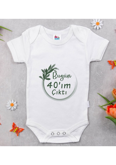 Bk Kids 40'ım Çıktı Tasarımlı Beyaz Bebek Body Zıbın-1 Çok Renkli