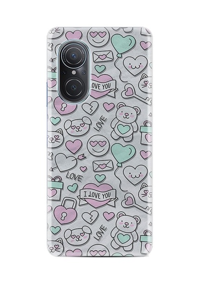 Huawei Nova 9 Se Kılıf Resimli Desenli Silikon Platinium Series I Love You 1882