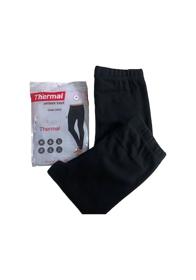 Qulat Kışlık Unisex Termal Tayt Pamuklu / 2 Adet Siyah