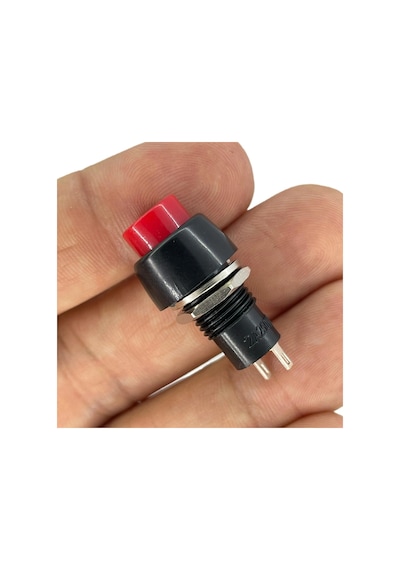 Ic-190 Kırmızı Buton Yuvarlak Plastik Kalıcılı 10mm