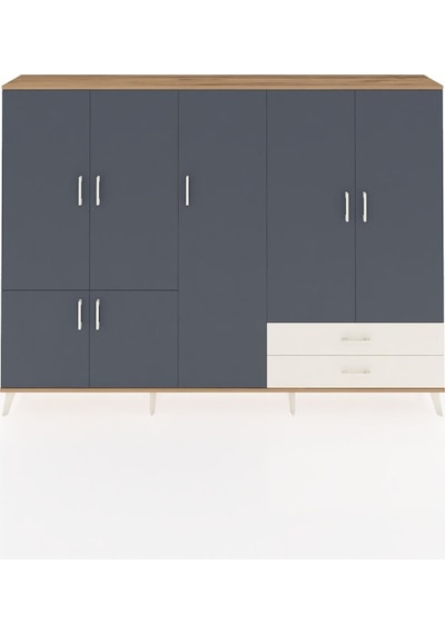 Arges Dolap 12 Raflı 2 Çekmeceli 7 Kapaklı 220x30x163 Çam-antrasi Çam-antrasit/aytaşı Arges Dolap 12 Raflı 2 Çekmeceli 7 Kapaklı 220x30x163 Çam-antrasi Çam-antrasit/aytaşı