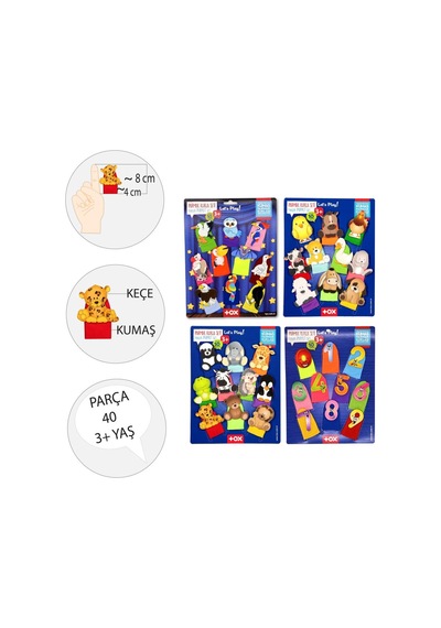 4 Set - 40 Parça Tox Rakamlar. Uçan. Evcil ve Vahşi Hayvanlar Par