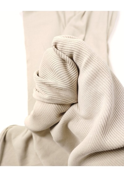Bej Renkte Kaşkorse Ribana Kumaş Manşetlik & Yakalık En: 100cm-12347