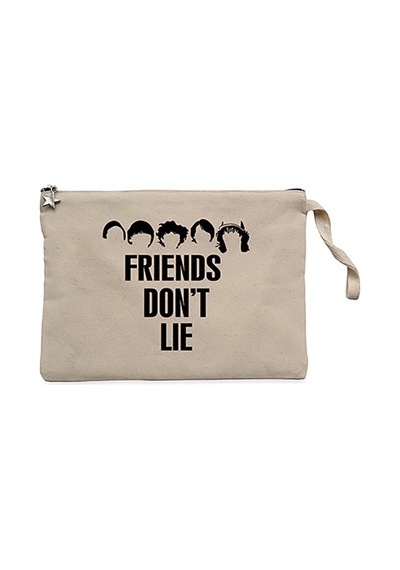 Stranger Things Friend Dont Lie Krem Cüzdan / El Çantası Krem