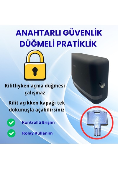 Mulpex Siyah Duvara Monte Z Katlamalı Kağıt Havlu Dispenseri Premium Abs Gövde, Anahtarlı Kilit, Vidalı & Yapışkan Montaj Siyah