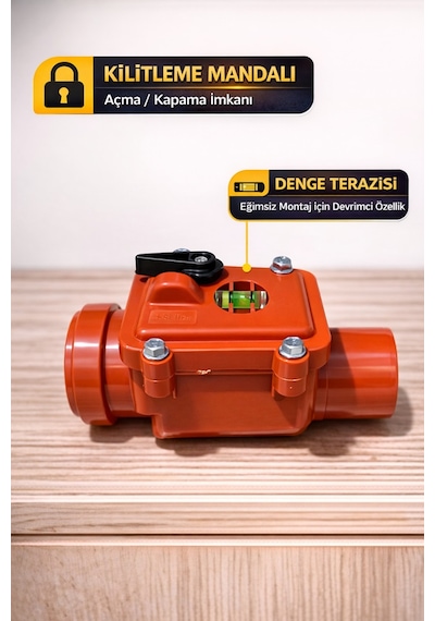 Lavabo Gideri İçin Ø50 Mm Pis Su Çekvalfi Koku Ve Taşkın Önleyici Pvc Gider Çekvalf