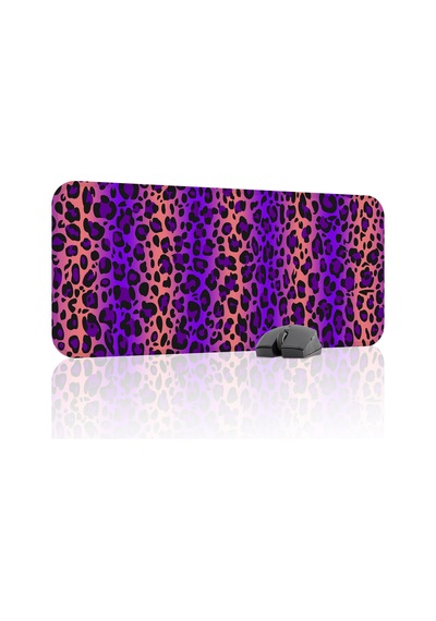 Leopar Kaymaz Dikişli Kauçuk Oyuncu Mousepad V1 - 70x30 Xl Gaming Mouse Pad Fare Altlığı