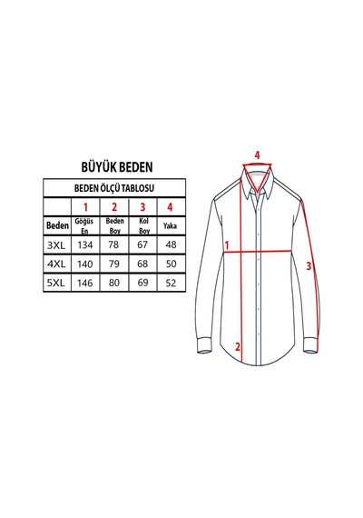 Tousus Büyük Beden Mavi Kot Erkek Gömlek Btl-3031-tss