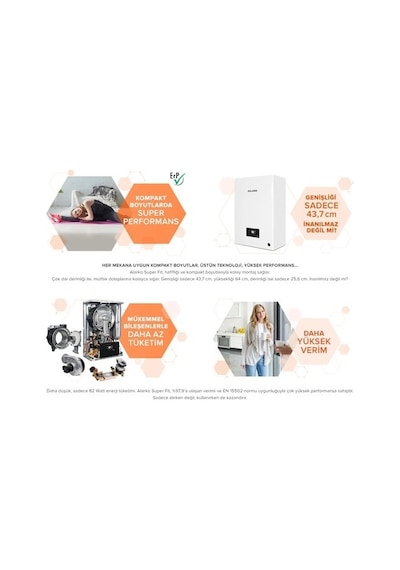 Alarko Super Fit SUF 28 Premiks Tam Yoğuşmalı Kombi