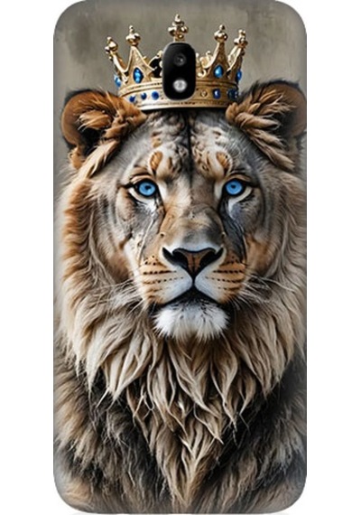 Samsung Galaxy J5 Pro Uyumlu Taçlı Aslan Desenli Silikon Kılıf