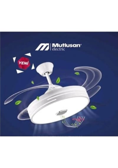 Mutlusan Aydınlatmalı Tavan Vantilatörü Bluetoothlu Beyaz